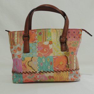 Fossil Patchwork Leather Boho Purse